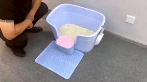 SKISOPGO กระบะทรายใหญ่ กระบะทรายแมว ห้องน้ำแมว ห้องน้ำแมวใหญ่ กล่องทรายกึ่งเปิด ทนทาน พร้อมที่ตักทราย