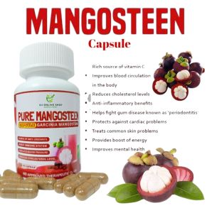 Pure Mangosteen Herbal Capsule food supplement 500mg/100 Capsule FDA approved