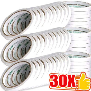 30 cuộn băng dính hai mặt màu trắng / Băng dính có độ dính cực mạnh / Đồ dùng cho gia đình văn phòng và trường học