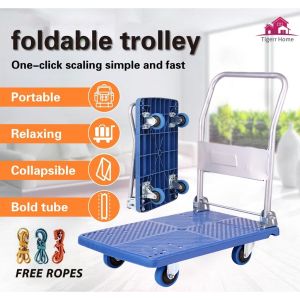 Foldable Trolley Portable Maximum Bear 1000KG Hand Truck PVC Heavy Duty Trolley Universal Wheel Troli Barang 手推车
