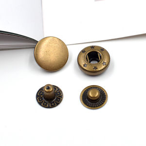 Bộ Nút Kim Loại Hình Tròn Bốn Khóa Cho Áo Khoác Lông Vũ Và Áo Khoác Cotton Bộ Nút Kín Cài Quần Áo