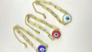 LCC Round Evil Eye Charm With Chain Bracelet High Quality Adjustable Bracelet For Women