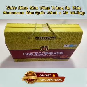 Nước Hồng Sâm Đông Trùng Hạ Thảo 365 Hansusam (Hộp 20 gói x 70ml).