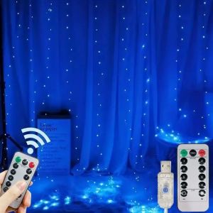 3/6M 8 Mode USB Curtain Fairy String Light Christmas Decoration Holiday Garland Lamp LED For Home Garden Party New Year Wedding