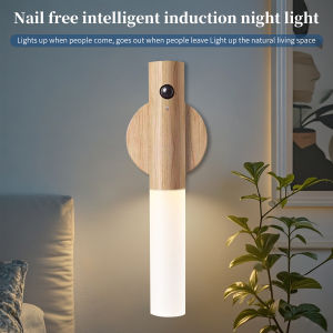 Motion Sensor LED Wall Lamp Rechargeable Magnetic Wireless Night Light For Bedroom Cabinet Stair Hallway Kitchen Decor Lighting