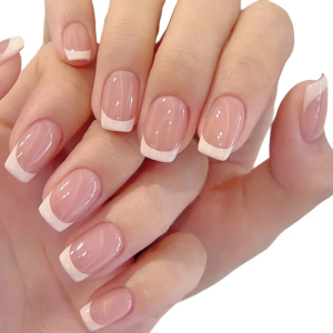 Bộ 24 Móng Tay Giả Hình Vuông Trung Bình Màu Trắng Kiểu Pháp Chất Liệu Acrylic Tái Sử Dụng Dành Cho Thiết Kế Nail Hàng Ngày
