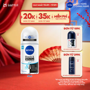 Lăn Ngăn Mùi NIVEA Black&White 5in1 Ngăn Vệt Ố Vàng (50 ml) - 82234