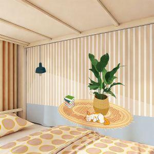 VIKAMA Cây Xanh Đơn Giản Hoạt Hình Mây Mặt Trời Tấm Thảm Polyester Nền Tươi Mát Trang Trí Phòng Ấm Áp Cho Phòng Khách Phòng Ngủ