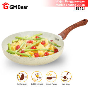 GM Bear Wajan Penggorengan Marble Coating (Beige) P0404 (1812/1813/1814) - Wajan Fry Pan Marble Coating