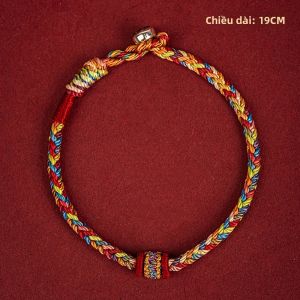 14CM Nhiều Màu Sắc Sợi Chỉ Tây Tạng Vòng Tay Dệt Tay May Mắn Nút Thắt Dây Lắc Tay Dành Cho Nữ Sợi Chỉ Đỏ Phụ Kiện Thời Trang