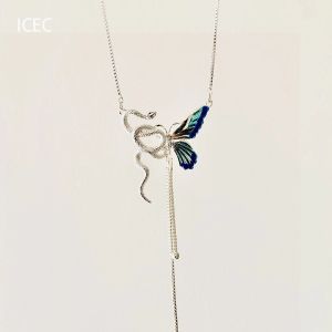 Unique Design Snake And Butterfly Tassel Necklace Splicing High-End Clavicle Chain Versatile Quality Matched Neck Chain