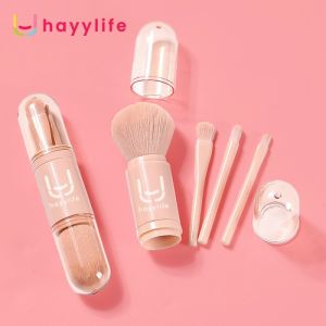 HAYYLIFE Portable Telescopic 4pcs Brush Makeup Set Travel Kuas Set eye shadow/highlight/nose brush HL-BCB512