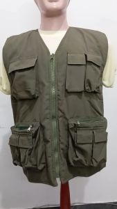 Rompi Kaisar / Caesar Lapangan Tanpa Kerah Bahan Ripstop Warna Hitam Dan Hijau Olive
