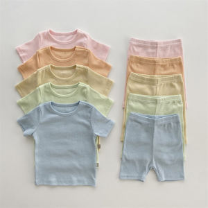 Korean Style Baby Home Clothes Pure Cotton Set New Arrival Summer Outfit Two Pieces Striped Design Infant And Toddler Sizes