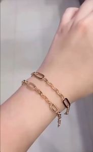 Gelang emas asli kadar 70 16k casteli mix branded horseshoe clover van tanpa permata rantai tangan ringan