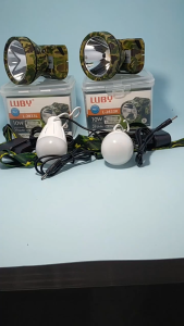 Senter Kepala Army 30 Watt LUBY Super Terang Tahan 28Jam Free Bohlam Emergency | Headlamp Anti Air 4800mah + Casan USB Headlamp Super Bright Tahan Lama L-2835K / 2833L