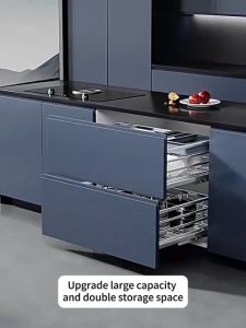 GAA 2 in 1 Pull Out kitchen Cabinet Pull Out Basket Dish Rack Kitchen Accessories and Organizers