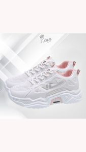 Kingbest \"FREE BOX\" (Size 37 - 42) Jiwoo Sepatu Sneaker Putih Wanita Premium