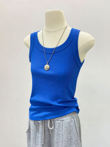 เสื้อกั๊กแขนกุดทรงเข้ารูปคอวีสำหรับผู้หญิง ทรงเข้ารูป แขนกุด คอวี ทรงเข้ารูป เสื้อกั๊ก ผ้าฝ้ายผสมโพลีเอสเตอร์ ฤดูร้อน 2024