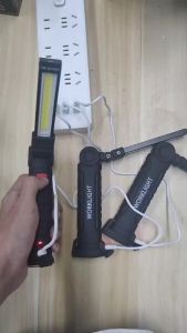 ESMARTER | USB Rechargeable Work Light Portable COB LED Flashlight Magnetic Lanterna Hanging Lamp with Built-in Battery Camping Torch