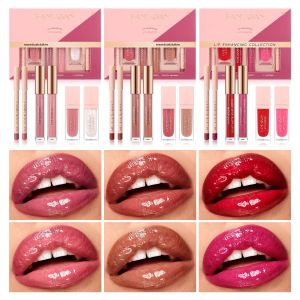 HANDAIYAN 6-Piece Matte Long-Lasting Color Moisturizing Waterproof Lip Liner Set Lip Liner + Lip Gloss + Lip Lacquer Set. ชุดลิปกลอส 6 ชิ้น