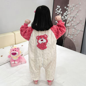 Thickened Flannel Coral Fleece Childrens Sleep Bag Autumn Winter Warm Anti-Kick Blanket Boy Baby Overall Sleepwear Home Clothes