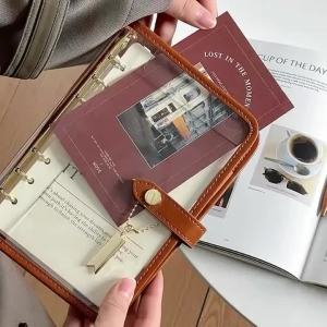C6/A5/A7 Korean Style Transparent Loose-leaf Notebook Removable Travel Business Planner Notepad Carry Around Diary Book