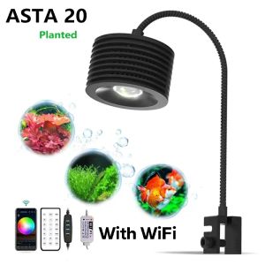 Lominie LED Aquarium Light Planted Tank Light 4 Channels Remote Control 6500K  for Freshwater Fish Tank Refugium with Gooseneck