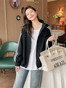 XUNYI | Áo Khoác Dù Đen Chống Gió Cho Phụ Nữ Hình Hỏa Tiễn Nhỏ
