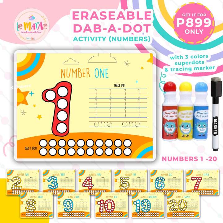 Dab-a-Dot Worksheets Eraseable Tracing Laminated Activities for Kids ...