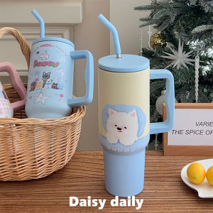 Original Large Capacity 1.2L Straw Ice King Cup Stainless Steel 304 Insulated Thermos Cold Beverage Cup for Daily Use