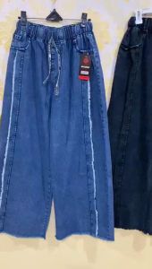 SAGITA FASHION - COD - CELANA KULOT LIPAT SAKU SAMPING MOTIF POLOS TERBARU REALPICK - JEANS WANITA PINGGANG KARET