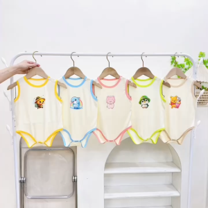 Bộ Body Chip Bodysuit Liền Thân 3 Lỗ In Hình Đơn Giản Cho Bé Gái Bé Trai Sơ Sinh