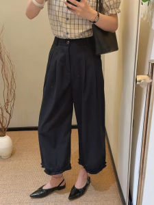 Quần Ống Đứng Cạp Cao Mùa Hè Cho Nữ Quần Ống Rộng Quần Dài Thường Ngày Quần Dài 9 Điểm Quần Dài Ống Rộng Quần Dài Ống Rộng