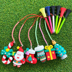 Christmas Golf Tee Cartoon Doll Pendant Ball Spike Rope Anti-Lost Silicon Case Golf Tee