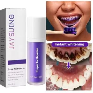 简素净 | Purple Whitening Toothpaste Removal Plaque Stain Gel Reduce Cavity Caries Yellowing Teeth Fresh Breath Oral Enamel Clean Care