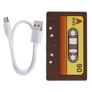 Retro Cassette Tape USB C Hub 4-Port (2 USB-A + 2 USB-C) USB 2.0 Data Transfer Adapter Cute Desktop Ornament for Laptop/PC