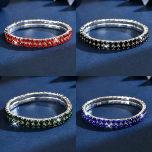 Classic Full Diamond Tennis Bracelet Water Diamond Bracelet Womens Daily Wear Fashion Jewelry Eye catching Jewelry