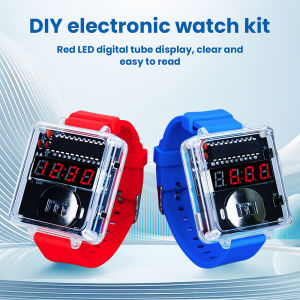 DIY Electronic Watch Kit 0.28 LED Digital Tube Creative Watch Soldering Kit Microcontroller Watch Kit with Silicone Strap&Case