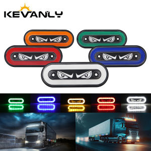 2pcs 12V-24V Truck LED Eye Side Marker Light LED Clearance Lamp Side Marker Lights Driving Safety Truck Light Warning Tail Light