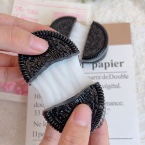 New Wire-drawing Oreo Cookie Squishy Stress Relief Toy Mochi Taba Squishy Fidget Toy Biscuit Pinching Toy Decompression Toy