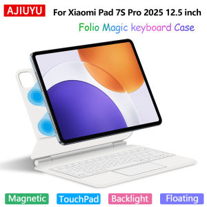 AJIUYU | Backlight Magic Keyboard For Xiaomi Pad 7S Pro 12.5" 2025 Case For Mi Pad 7S Pro 12.5 Inch Multi-touch Trackpad Smart Keyboard