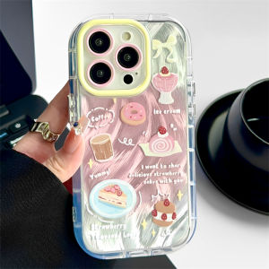 Luxurious Flocking Strawberry Cake Design Phone Case with Airbag for  16Promax 15 14 13 High End Feel Anti-Fall for Huawei P70 60 Mate60 50 pro Soft Silicone Protective Cover