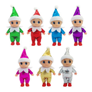 Christmas Mini Baby Elf Dolls Todder Elves Shining Kindness Craft Toddler Doll Toy Shelf Decoration Tiny Gift for Girls Kids