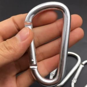 พวงกุญแจหัวเข็มขัดนิรภัย D-Type พร้อมตะขอล็อคหัวเข็มขัดอลูมิเนียมอัลลอยด์ ตะขอเหล็ก