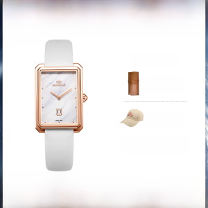 นาฬิกาข้อมือ Marvin Square สำหรับผู้หญิง แบรนด์ Swiss Watch กลไก Quartz หนังสัมผัส 30 เมตร นาฬิกาข้อมือสไตล์ย้อนยุค