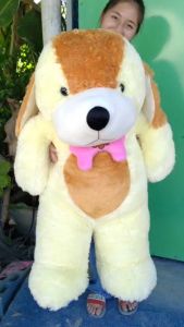 ตุ๊กตาหมาหูยาว หมาขนปุย ผ้าขนนุ่ม ตุ๊กตาน้องหมาปุย ตุีกตาหมาสีครีม สุดน่ารัก 1เมตร ส่งไว