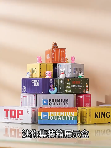 Popmart Display Box Retro Industrial Style Pop Mart Blind Particle Storage Office Ornaments Decorative Storage Iron Sheet Mini Container