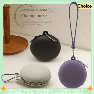 Silicone Storage Pouch Hanging Outdoor Keychain Holder for Data Cable Bluetooth Earphones Small Items Organizer Coin Purse