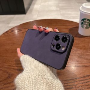 Crashstar Ốp điện thoại chống sốc mềm bằng da lông chống bụi bẩn cho iPhone 15 14 13 12 11 Pro Max Plus XR XS Max Ốp điện thoại silicon Vỏ bảo vệ doanh nhân đơn giản với ống kính bọc hoàn toàn bảo vệ máy ảnh bán chạy